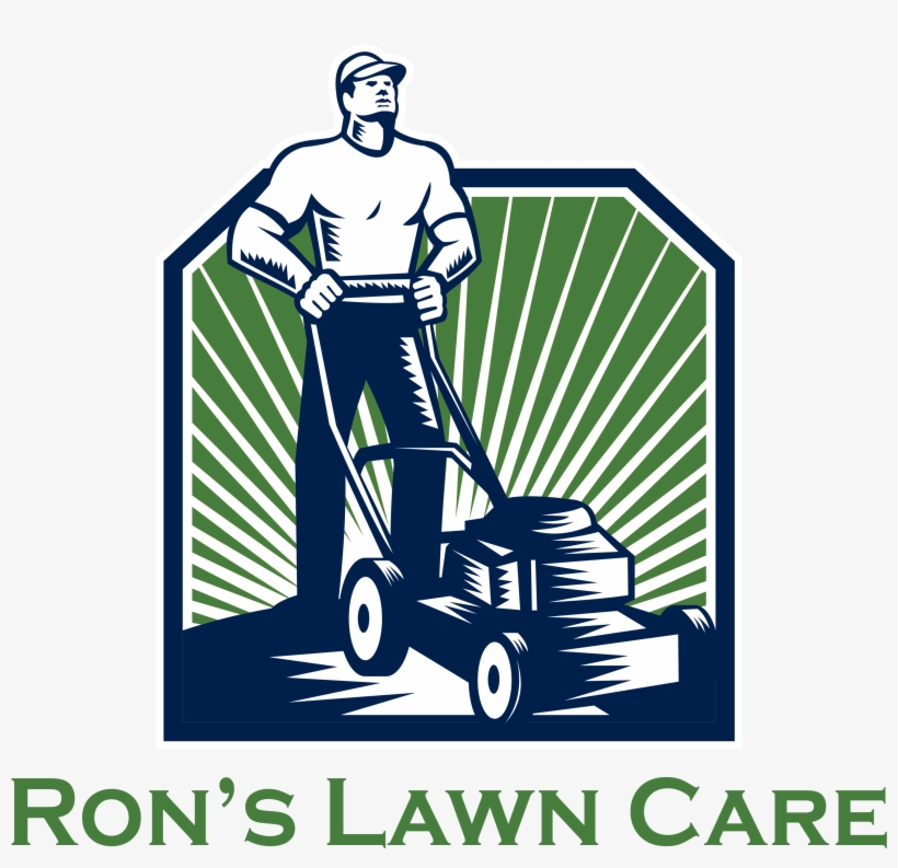 The Hallmarks Of Ron's Lawn Care - Gardener Mowing Lawn Mower Retro Throw Blanket, transparent png download
