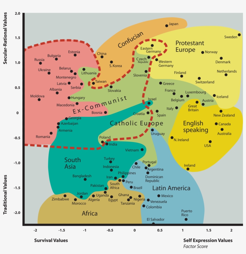 Open - Inglehart Welzel Cultural Map Of The World, transparent png download
