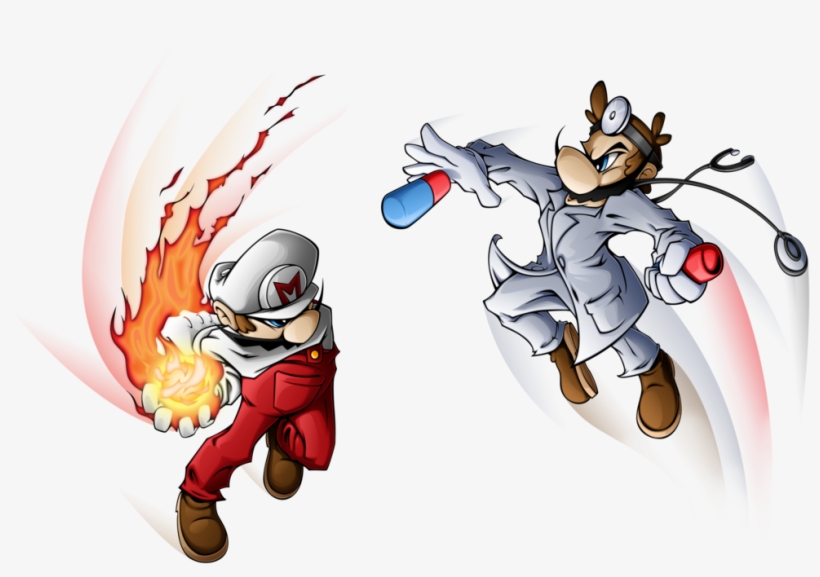Dr Mario Vs Fire Mario, transparent png download