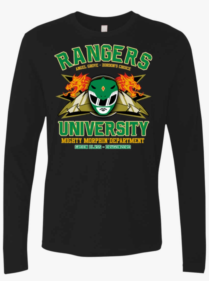Rangers U Green Ranger Men's Premium Long Sleeve - T-shirt, transparent png download
