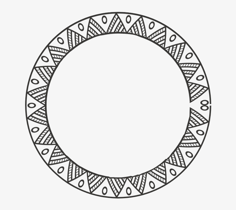 Frame Tribal Circle Blackandwhite - Edith Dalton James High School History, transparent png download