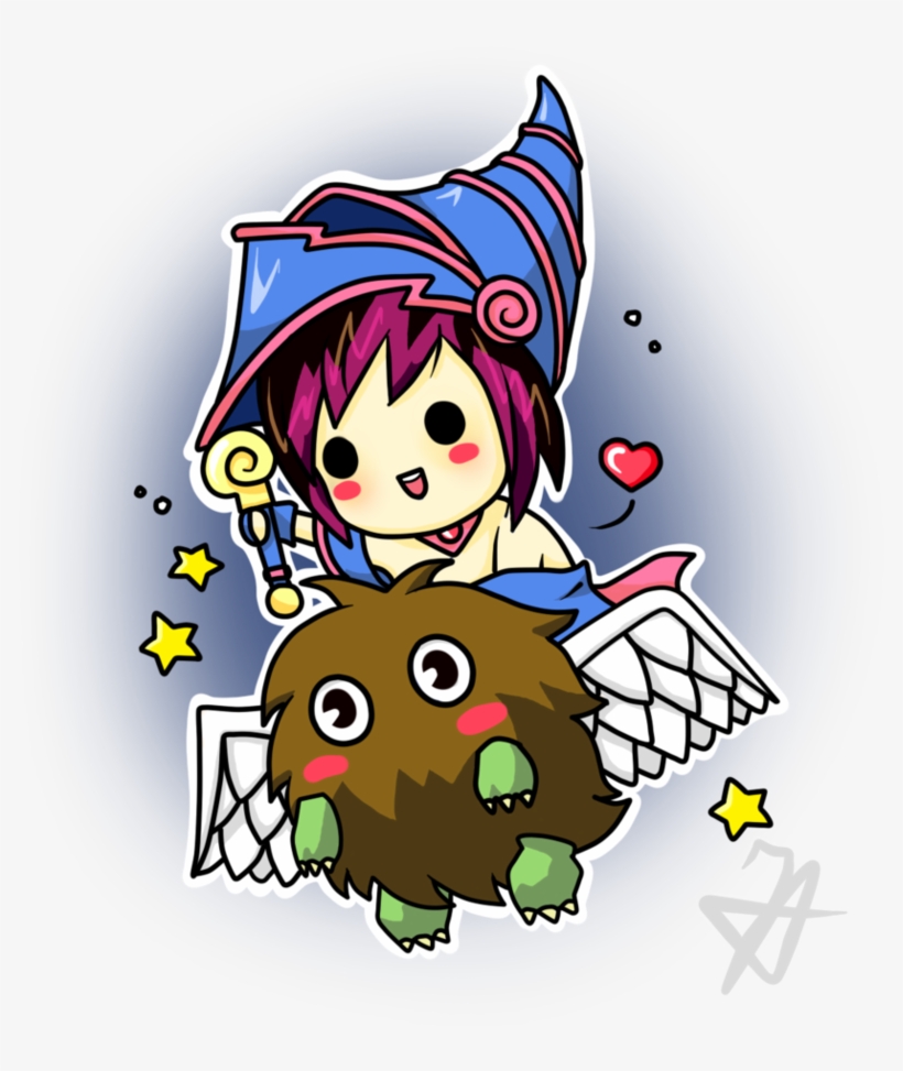 Chibi Dark Magician Girl And A Kuriboh, Can Anyone - Cartoon, transparent png download