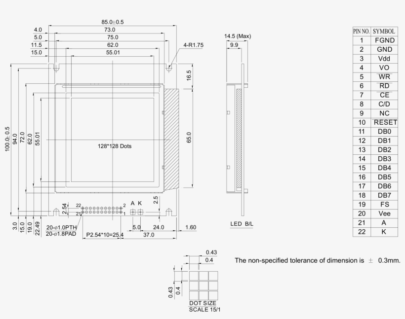 Wg128128a Tmi Tz - Diagram, transparent png download