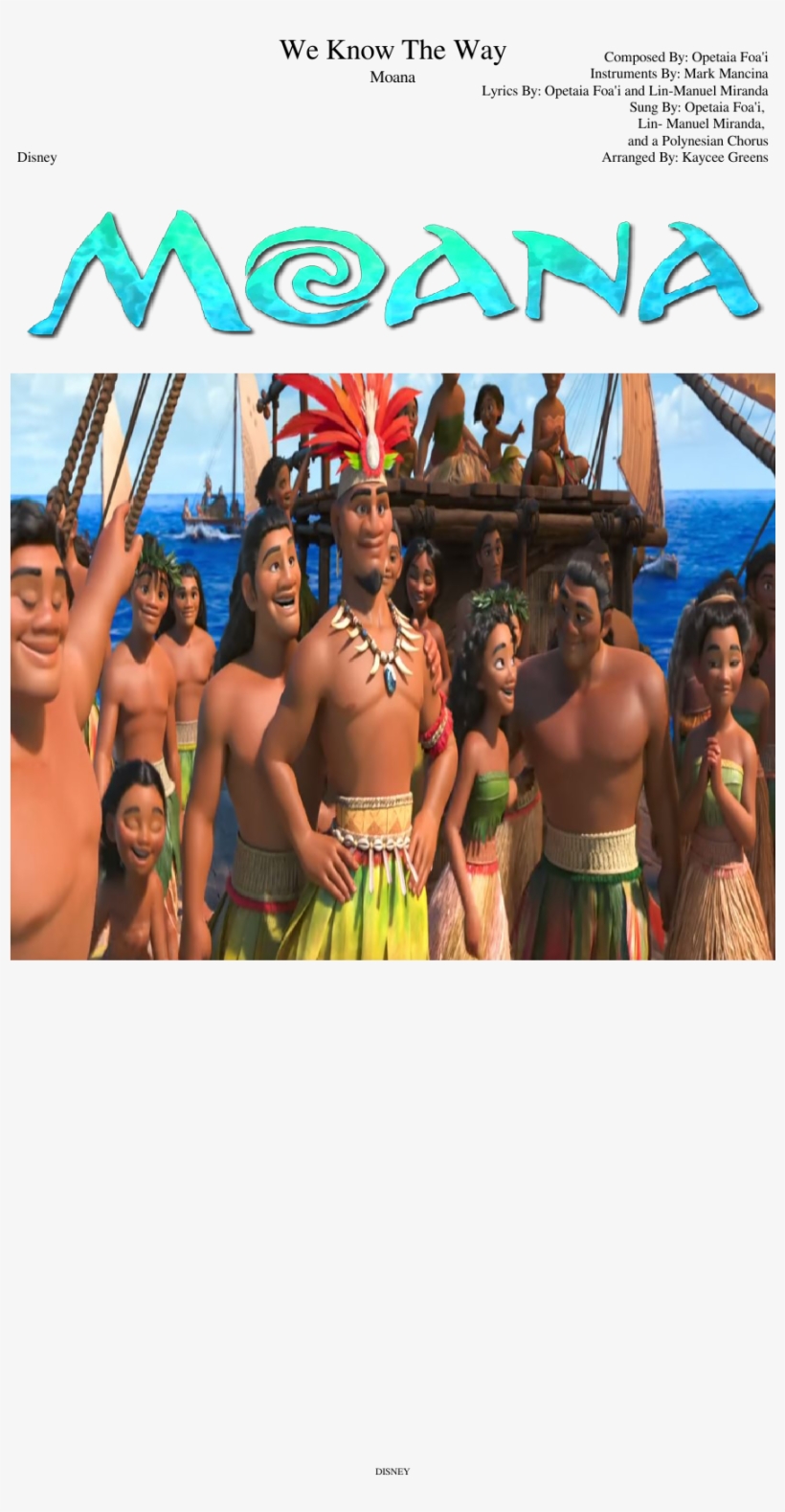We Know The Way Sheet Music Composed By Composed By - Lin-manuel Miranda, transparent png download