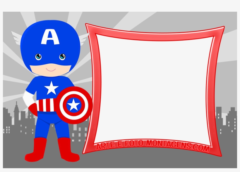 Molduras Png Personagens Ad Capitaoamerica - Convite Capitão America Para Imprimir, transparent png download