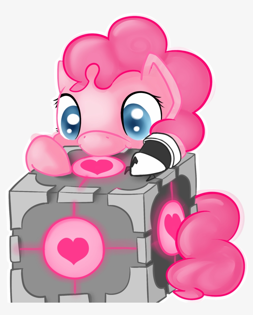 Portal-pie, Companion Cube, Crossover, Pinkie Pie, - Cube Companion Mlp, transparent png download