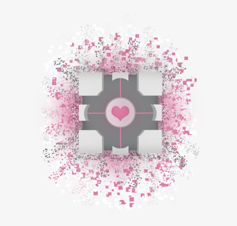 Companion Cube Explosion - Companion Cube Explosion Pop-culture Slouchy V-neck, transparent png download