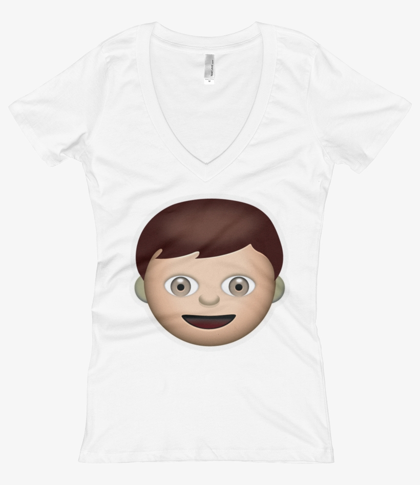 Women's Emoji V-neck - Cartoon, transparent png download