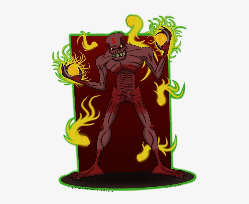 The Tall And Bony Necromancer Creep Archvile From Doom - Cartoon, transparent png download