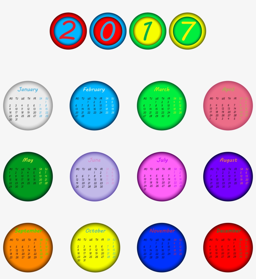 2017 Calender Png, transparent png download