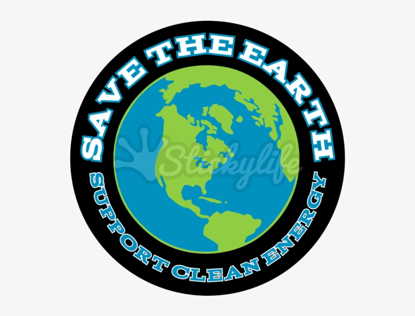 Save The Earth Circle Static Cling - World Black And White, transparent png download