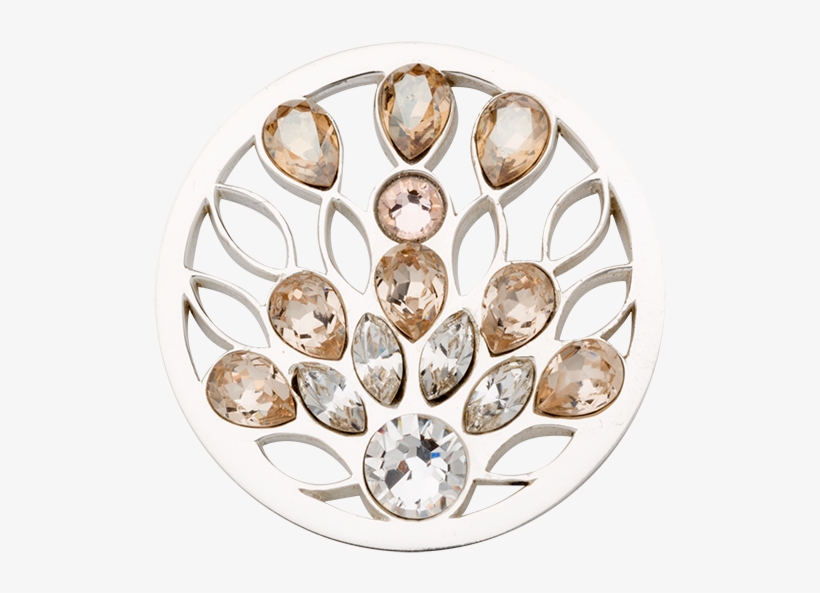 Nikki Lissoni Silver Medium Peacock's Tail Coin - Nikki Lissoni Peacocks Tail With Swarovski Crystals, transparent png download