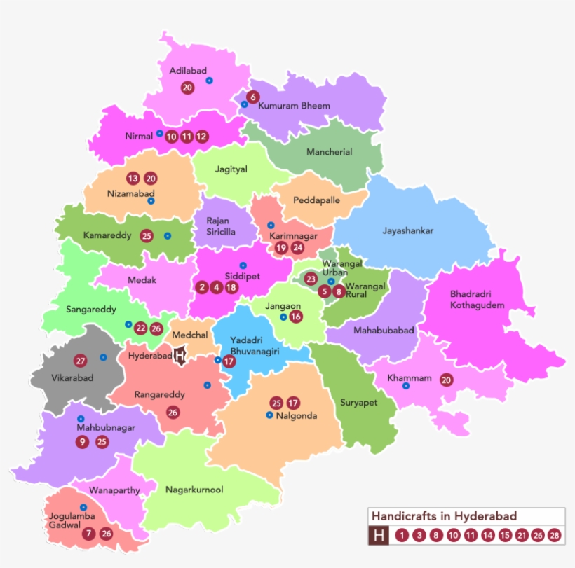 Golkonda Handicrafts Cluster Map - Various Handicrafts With Location In Telangana, transparent png download