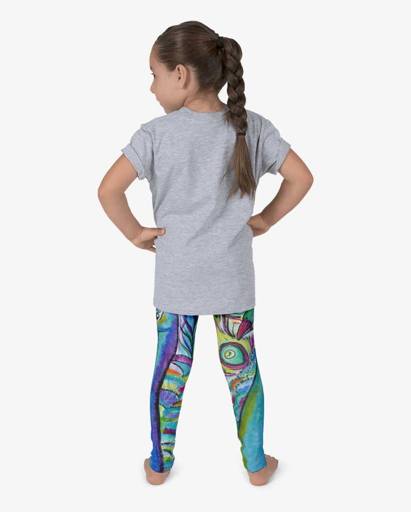 Peacock Leggings - Cow Print Leggings For Girls, transparent png download