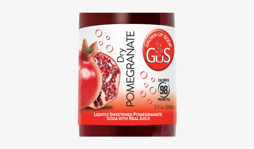 Dry Pomegranate Soda - Gus Dry Pomegranate 12 Oz Glass Bottle - Pack Of 12, transparent png download
