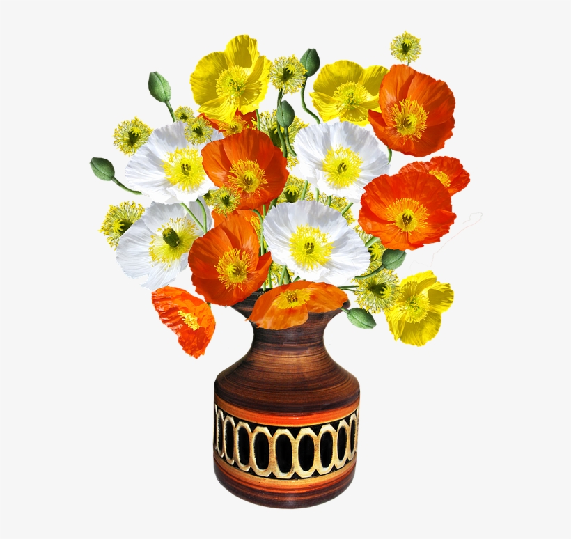 Poppies, Vase, Flower - แจกัน ดอกไม้ Png, transparent png download