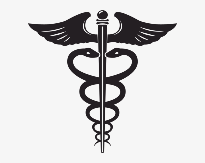 Medical Symbol With Two Snakes And Large Wings Rod Of Asclepius Vs