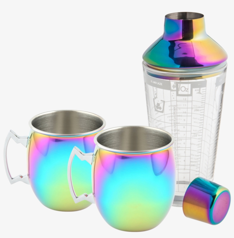 Cambridge Rainbow Cocktail Shaker With Moscow Mule - Thirstystone Metallic Rainbow Moscow Mule Mug With, transparent png download