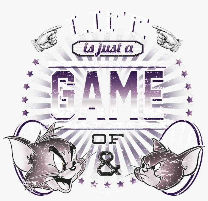 Tom And Jerry Life Is A Game Men's Ringer T-shirt - Graphics, transparent png download
