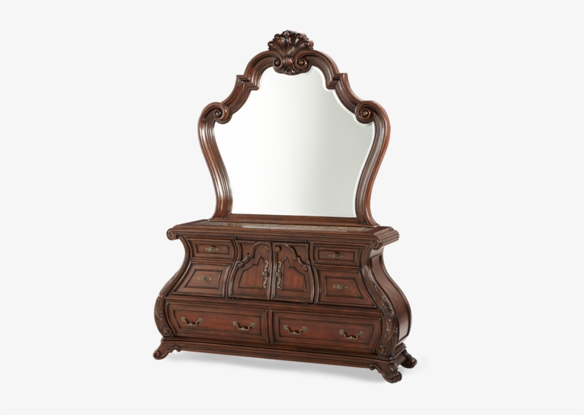 Palace Gates Bedroom Collection Dresser Mirror - Palace Gates Arched Dresser Mirror Michael Amini 02060-53, transparent png download