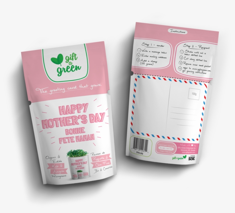 Happy Mother's Day Microgreens & Tea - Gift-a-green Pouch - Merry Christmas Kohlrabi Microgreens, transparent png download