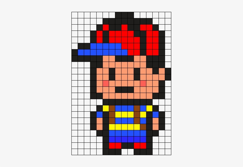 Ness Perler Bead Pattern / Bead Sprite - Ness Perler Bead Pattern, transparent png download