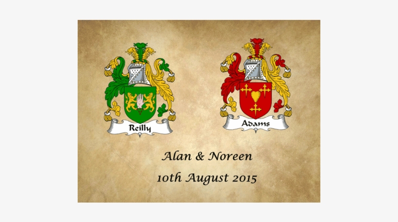 Double Family Coat Of Arms Print - Family Crest, transparent png download