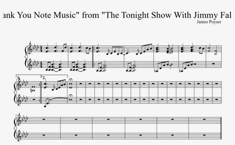 "thank You Note Music" From "the Tonight Show With - Music, transparent png download