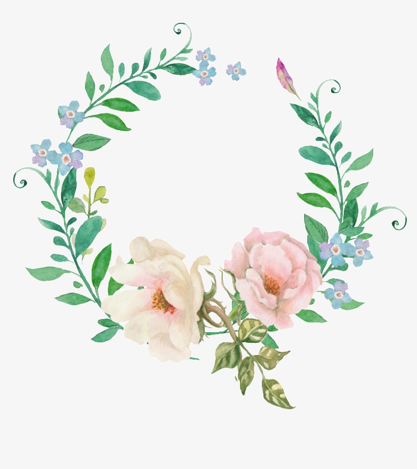 Wine White Wreath Transparent Decorative - Chic Erröten Watercolor-blumenname-buchzeichen Rechteckiger, transparent png download