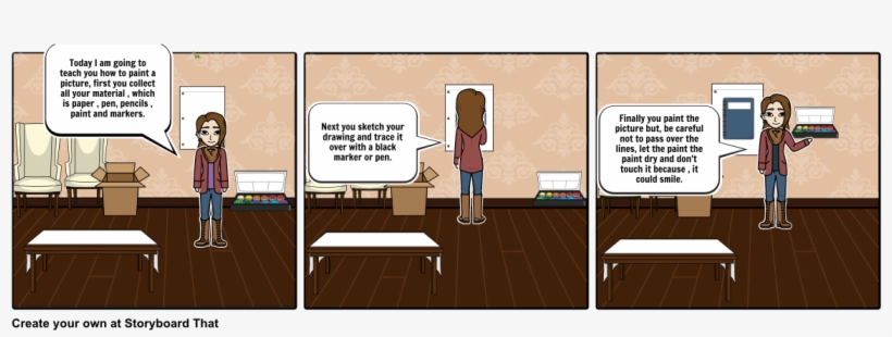How To Paint A Picture - Cartoon, transparent png download
