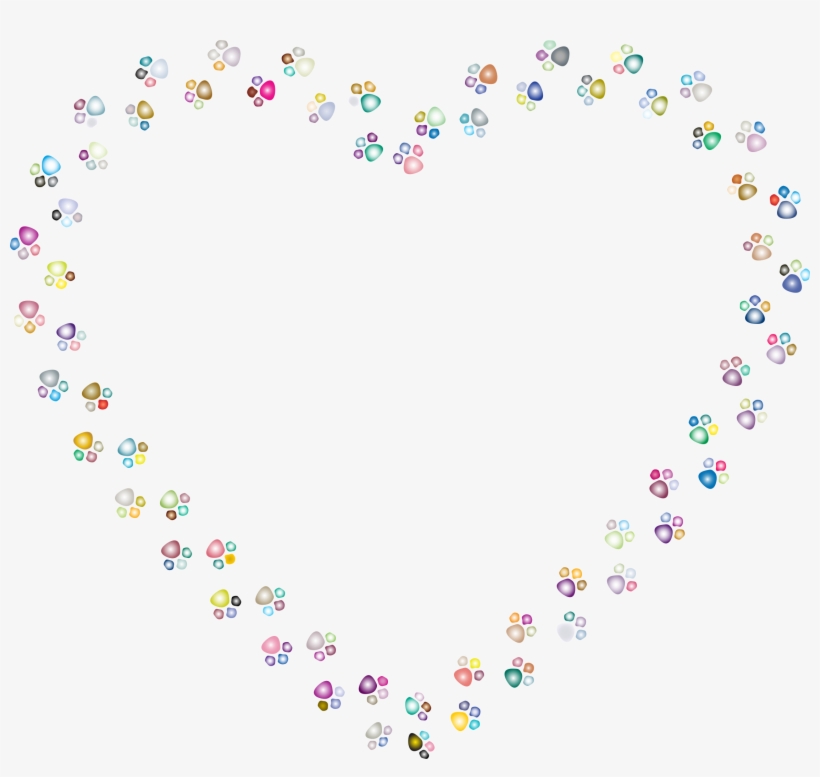 This Free Icons Png Design Of Colorful Paw Prints Heart, transparent png download