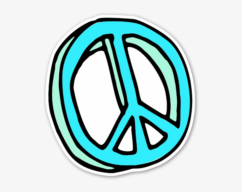 Handdrawn Peace Sign Sticker, Put Is On A Car Or A - Peace Zeichen Comic, transparent png download