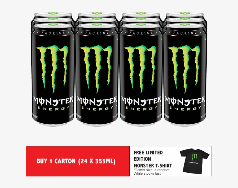 Monster Energy Drink 1 Carton Get 1pcs Of Monster Limited - Monster Energy, Lo-carb, 16 Ounce (pack, transparent png download