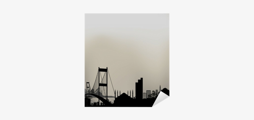 Silhouette Of Istanbul And The Bosphorus Bridge Sticker - Bosphorus Bridge, transparent png download