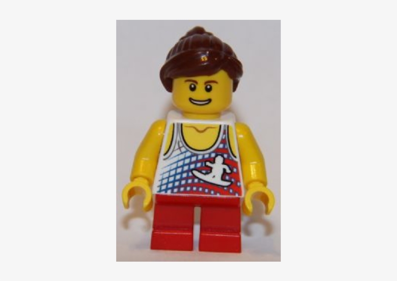 Gen061 Tank Top With Surfer Silhouette, Red Short Legs, - Lego Creator Sunshine Surfer Van 31079, transparent png download