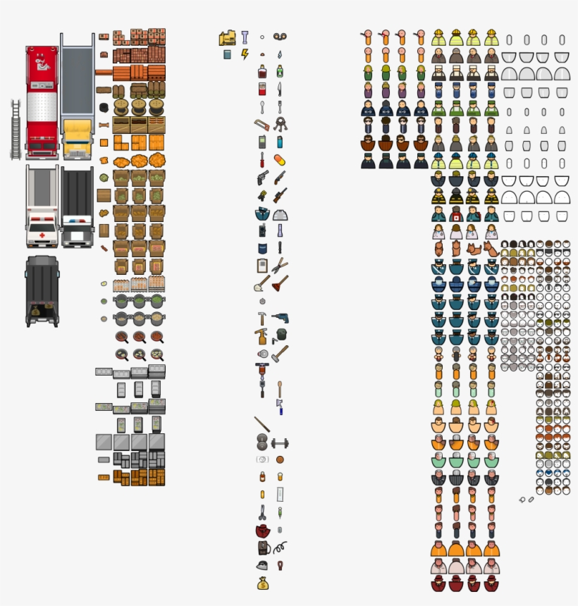 Alpha 11 Image Ideas - Prison Architect Sprite Sheet, transparent png download
