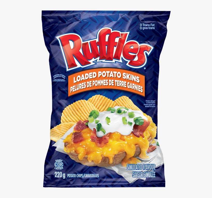 Ruffles® Loaded Potato Skins - Ruffles Loaded Potato Skins Potato Chips, transparent png download
