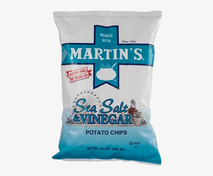 Martin's Potato Chips Sea Salt & Vinegar - Martins Sea Salt And Vinegar Chips, transparent png download
