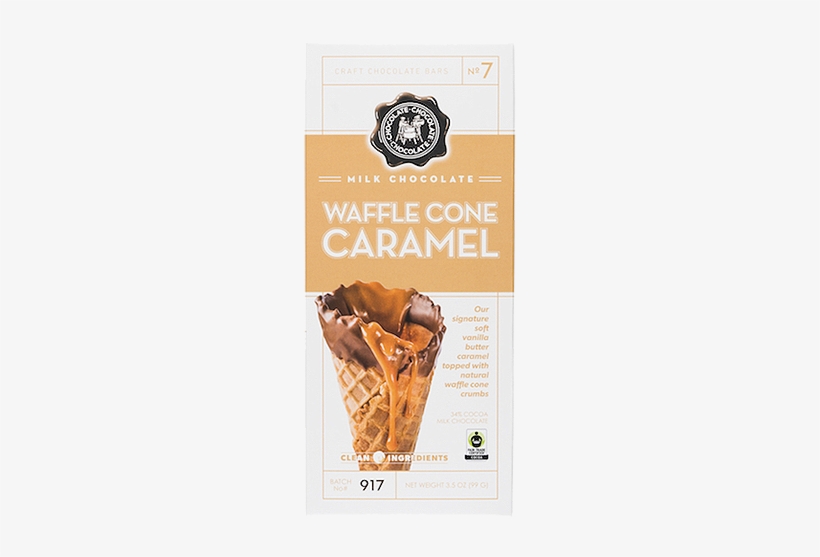 Milk Chocolate Waffle Cone Caramel Candy Bar - Craft Chocolate Waffle Cone Caramel, transparent png download