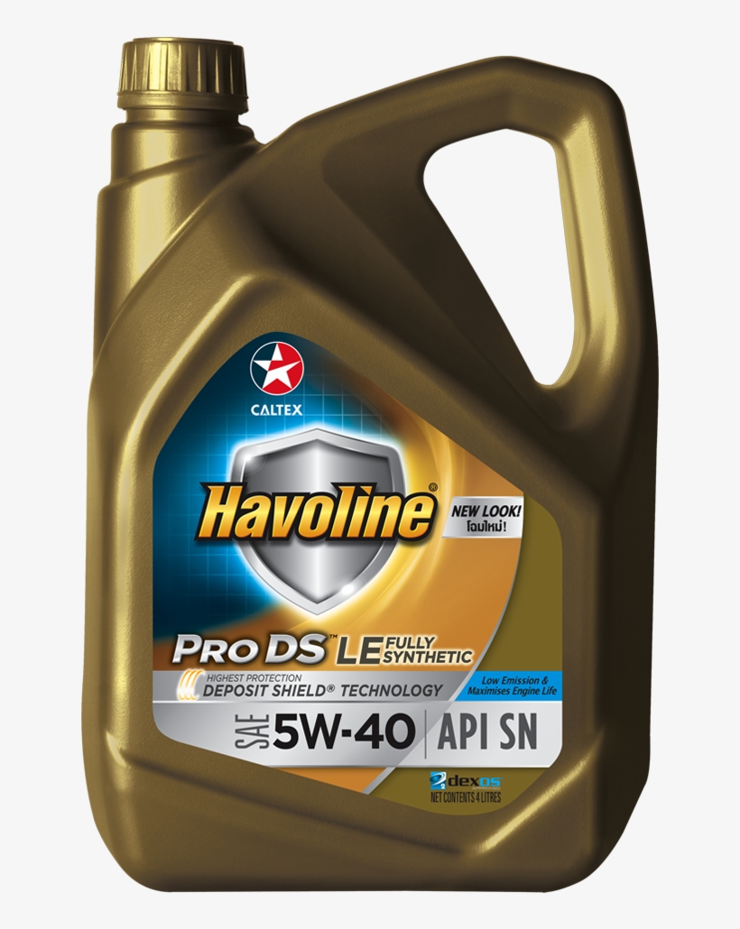 Havoline Prods Fully Synthetic Le Sae 5w-40 - Havoline Prods Full Synthetic Motor Oil With Deposit, transparent png download