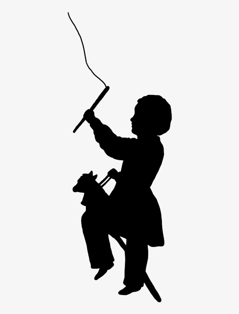 Victorian Era Silhouette Of Girl, Boy Playing With - Boy, transparent png download