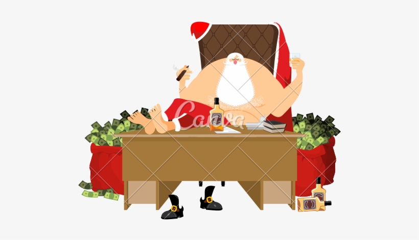 Rich Santa Claus - Сидит На Мешке С Деньгами, transparent png download