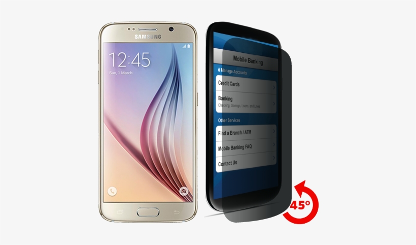 Privacy Tempered Glass For Galaxy S6 By Cellhelmet - Samsung Galaxy S6 Sm-g920v 64gb White Smartphone For, transparent png download