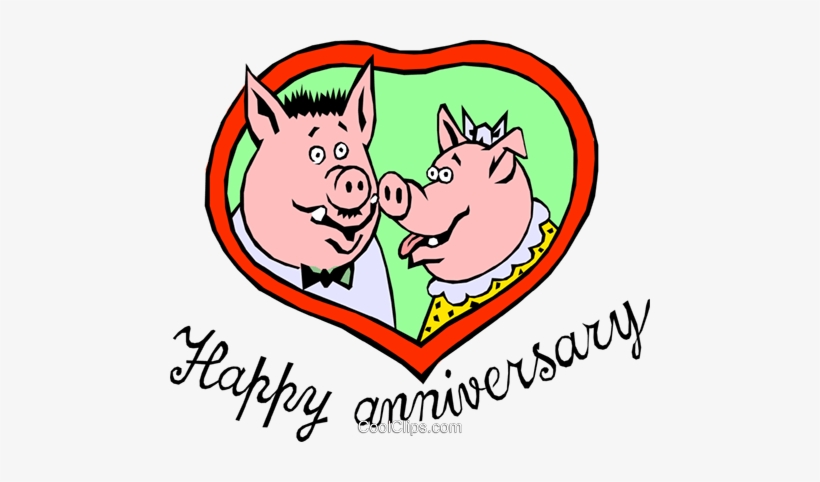 Cerdos Feliz Aniversario Libres De Derechos Ilustraciones - Happy Anniversary Clip Art, transparent png download