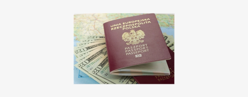 Passports And Money Over Map Background Poster • Pixers® - Passport, transparent png download