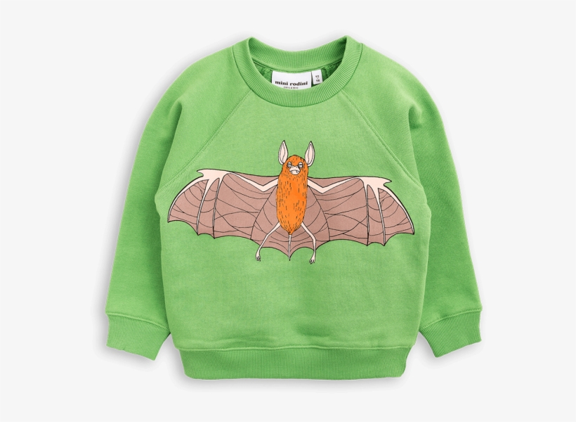 Flying Bat Sweatshirt - Mini Rodini Flying Bat Sweatshirt Green, transparent png download
