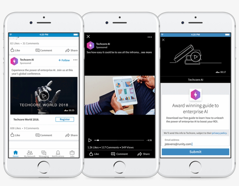 Linkedin Introduces Video Ads In The Newsfeed - Linkedin Lead Gen Forms Ads, transparent png download