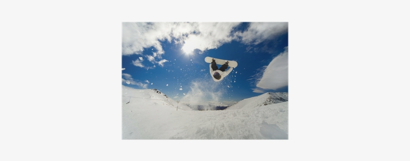 Snowboarder Going Off Jump Doing A Backflip Poster - J.p. London Design, Inc. Wall Decal Pmur2104 Snowboard, transparent png download