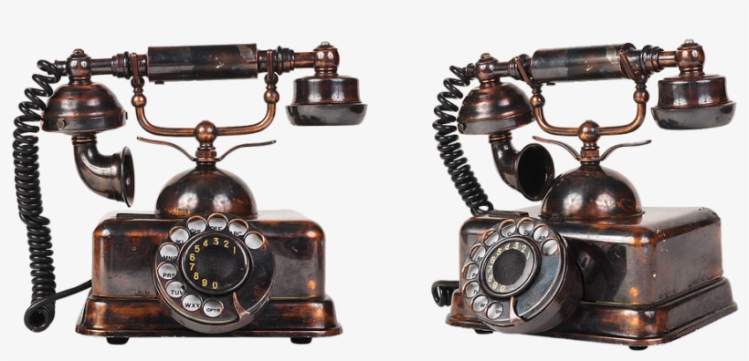 Laminated Poster Link Disk Call Vintage Telephone Phone - Old Telephones, transparent png download