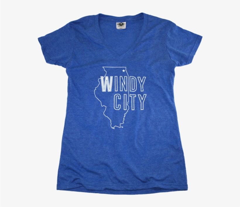 Illinois Ladies' Blue V-neck - A&w 洋服, transparent png download